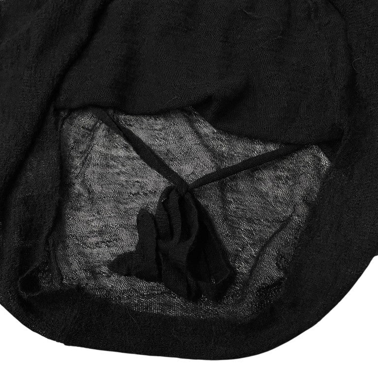 ANN DEMEULEMEESTER 00s ウールシルクシースルーノースリーブロングニット 本人期 Archive トップス カットソー ベスト 紐 ドローストリング アンドゥムルメステール