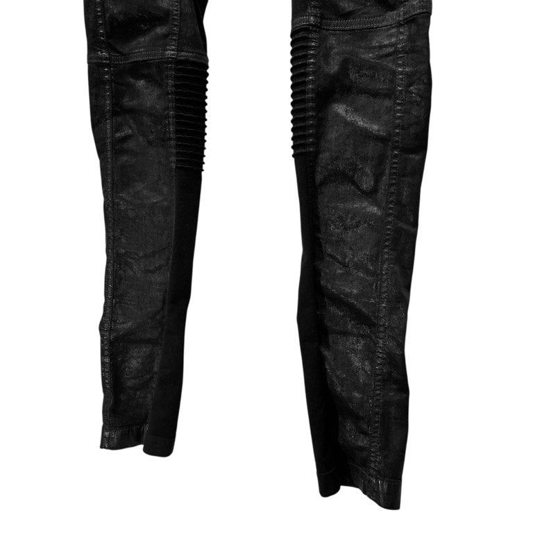 Rick Owens DRKSHDW 15SS コーティングストレッチコットンメンフィスカットバイカーパンツ BLACK SCRUB 蛇腹 ボトムス メンズ