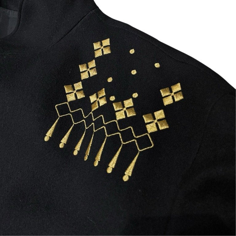Yohji Yamamoto Pour Homme 92AW 金刺繍ウールオーバーサイズハーフコート ジャケット ブルゾン アウター Archive Vintage 90s 名作 ヨウジヤマモトプールオム メンズ
