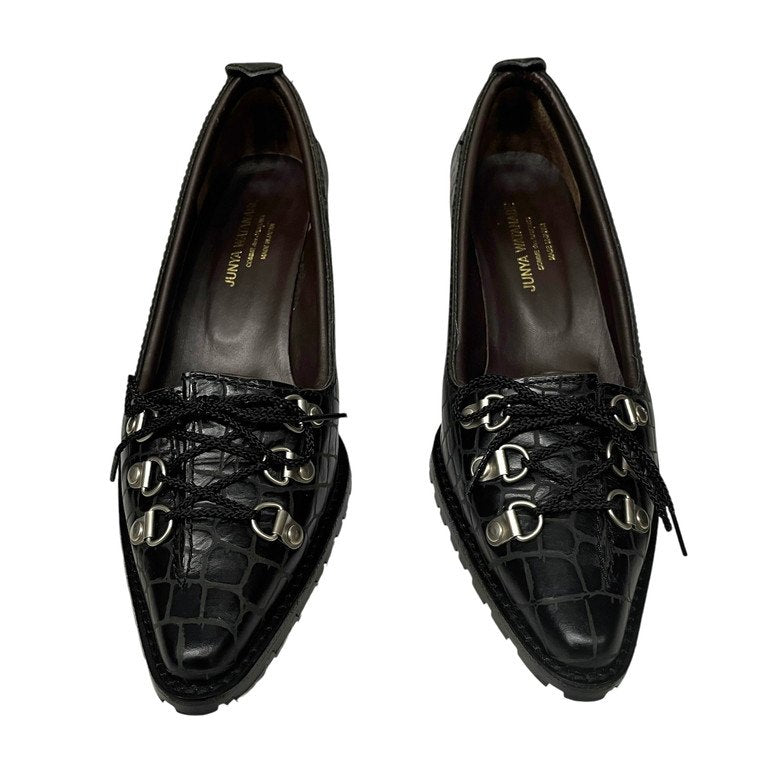 JUNYA WATANABE COMME des GARCONS 05AW クロコ型押しレザーアーモンドトゥマウンテンハイヒールシューズ トレッキング ブーツ パンプス 靴 クツ Archive ジュンヤワタナベ コムデギャルソン レディース