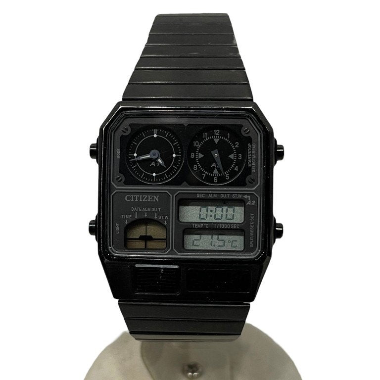 Ground Y × CITIZEN 2021 ANA-DIGI TEMP Limited Black Collection オールブラックアナデジテンプ ステンレスウォッチ 腕時計 限定200本 アナログ デジタル Yohji Yamamoto ヨウジヤマモト グラウンドワイ シチズン