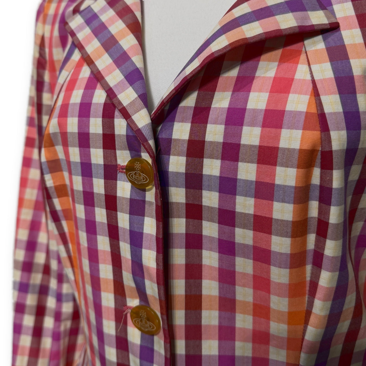 Vivienne Westwood RED LABEL 99SS ギンガムチェック3Bテーラードジャケット Archive 90s ブルゾン コート アウター オーブ ヴィヴィアンウエストウッド レディース