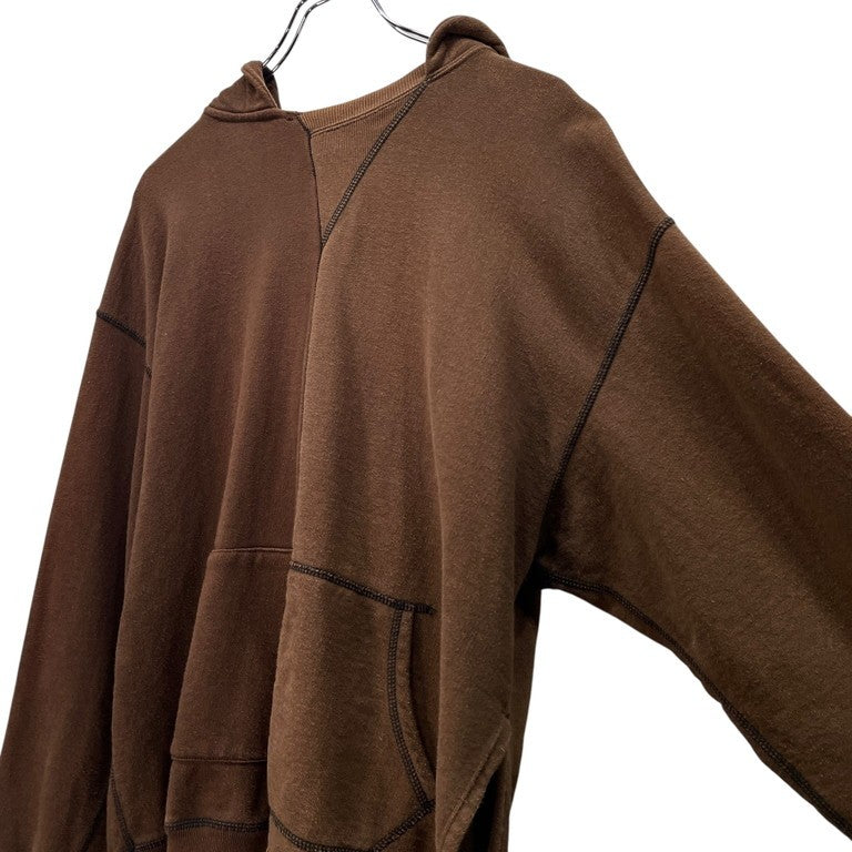 JieDa 19AW アシンメトリービックシルエットパーカー トップス フーディ 切替 ツギハギ 後付けフーディ ジエダ メンズ レディース Jie-19W-CT03