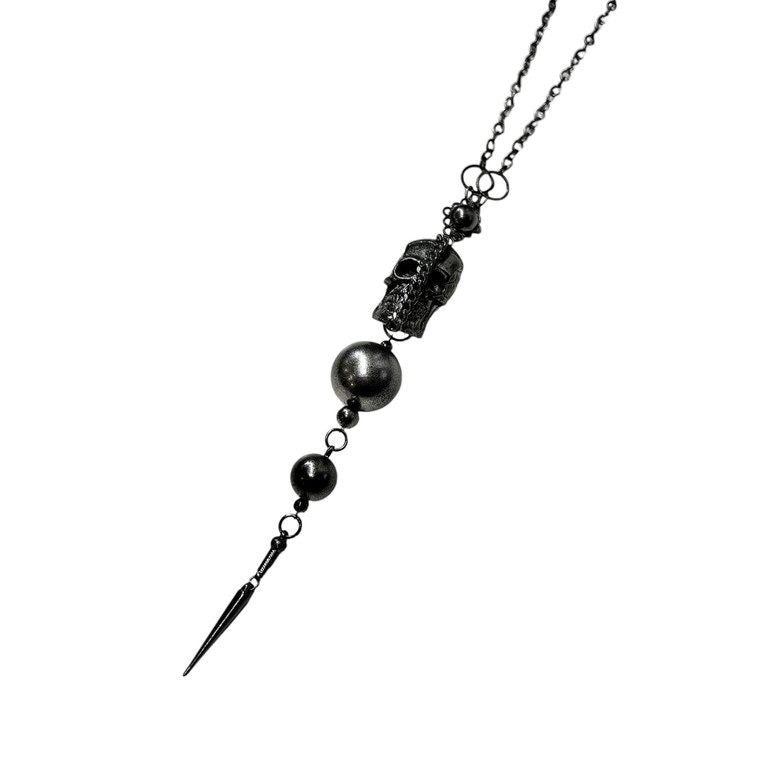 Jean Paul GAULTIER ビッグスカルアイアンボールチェーンネックレス コレクションサンプル 一点物 激レア 希少 Archive 90s 00s JPG 未使用 ペンダント アクセサリー ジャンポールゴルチエ メンズ レディース ユニセックス