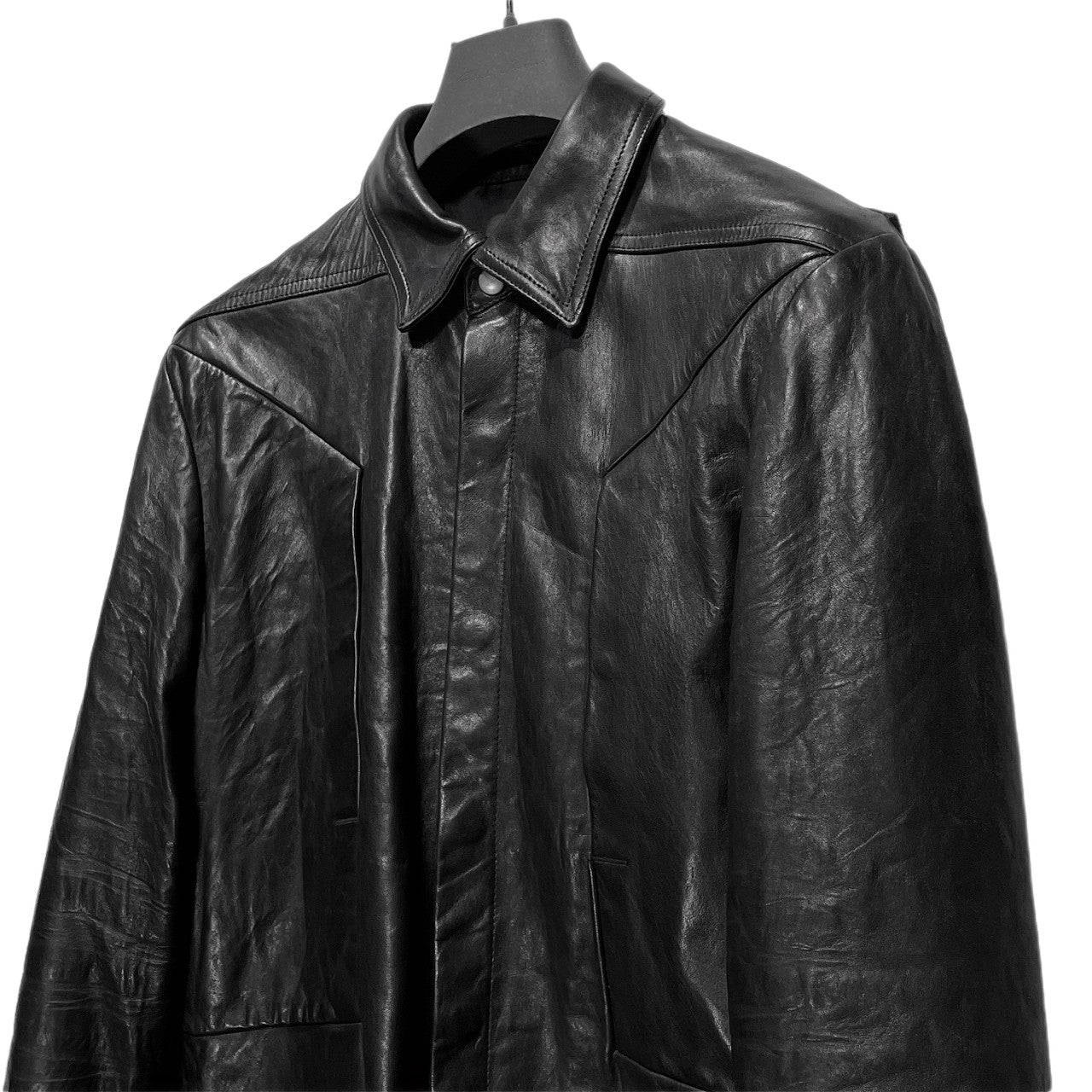 Rick Owens 24AW ALICE STROBE LEATHER LNV ラムレザーフライフロントショートトラッカージャケット ブルゾン コート アウター 定価378,400円 RU02D6743-LNV リックオウエンス メンズ