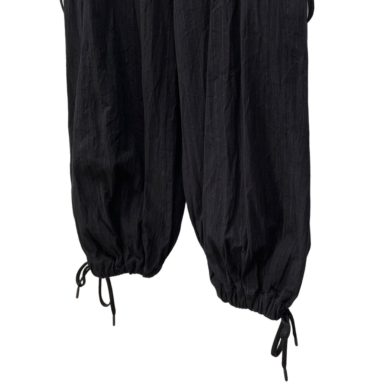 REGULATION Yohji Yamamoto ピンストライプコットンサスペンダーバルーンパンツ ボトムス レギュレーション ヨウジヤマモト レディース