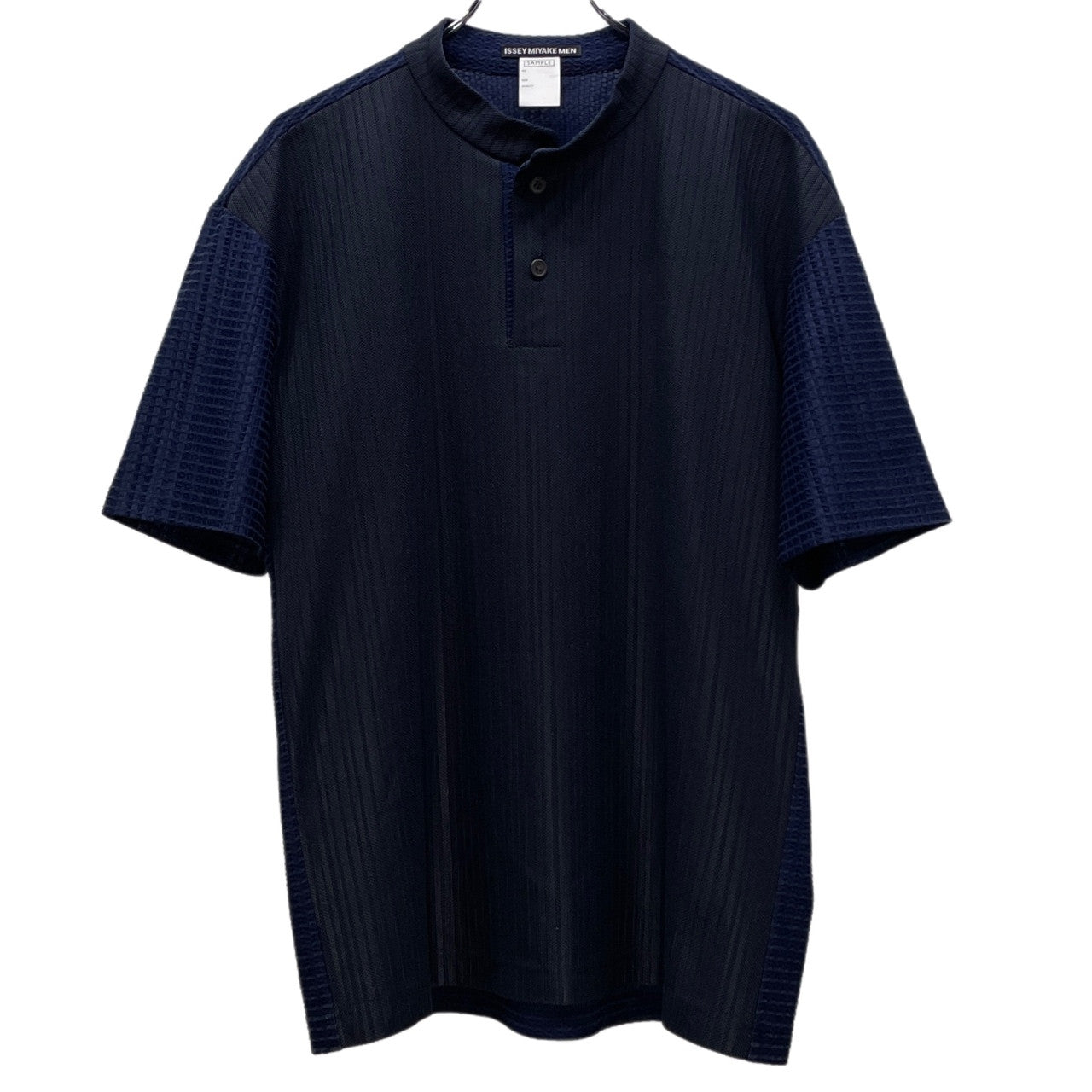 ISSEY MIYAKE MEN バンドカラー切替プルオーバーシャツ ブラウス Tシャツ カットソー トップス 半袖 Archive イッセイミヤケ メン メンズ