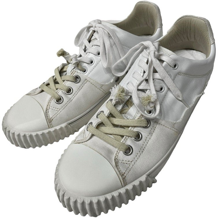 Maison Margiela 22 23SS NEW EVOLUTION LOW ニューエボリューション キャンバスカットアウトカーフレザーローカットスニーカー シューズ 靴 クツ 定価122,100円 S57WS0391 P5063 メゾンマルジェラ メンズ