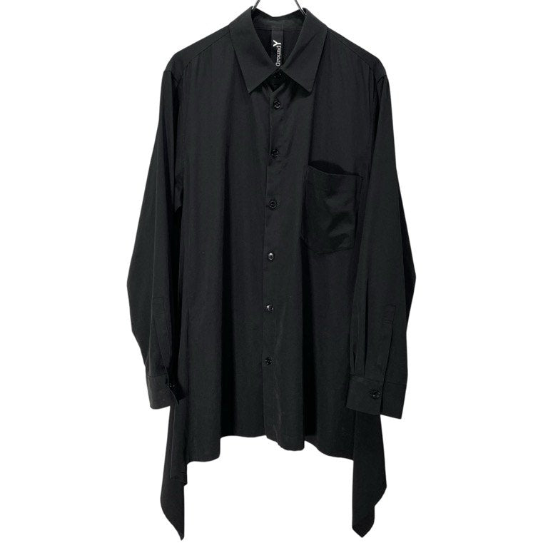 Ground Y 19AW トリアセテートポリエステルサイドフラシドレープロングシャツ ブラウス トップス Yohji Yamamoto グラウンドワイ ヨウジヤマモト メンズ レディース ユニセックス