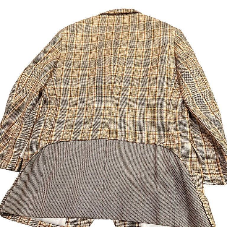 COMME des GARCONS HOMME PLUS 02SS カットアウトドッキングバックピークドラペルチェック3Bアンコンテーラードジャケット LOOK4 Archive