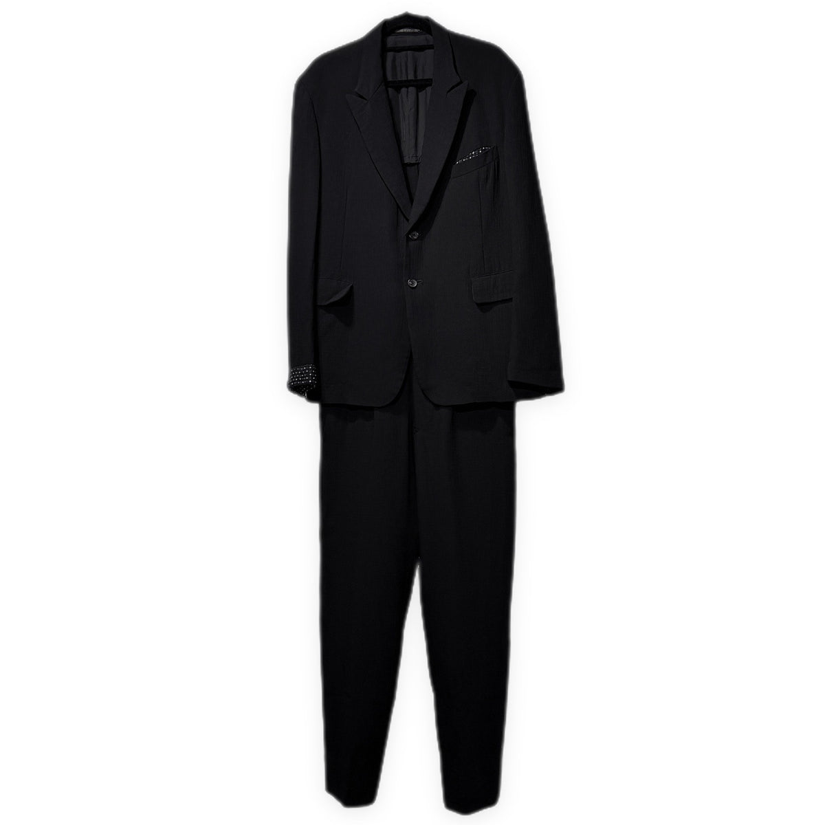 Yohji Yamamoto Pour Homme 95SS ウールこぎん刺しセットアップスーツ テーラードジャケット スラックス パンツ ボトムス コート アウター Archive 90s 刺し子 小巾 ヨウジヤマモトプールオム メンズ