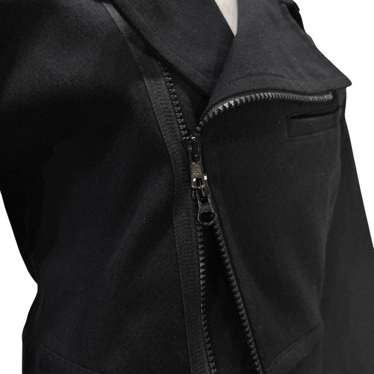 LIMI feu ウールサージショートダブルライダースジャケット ブルゾン コート アウター Yohji Yamamoto リミフゥ ヨウジヤマモト レディース