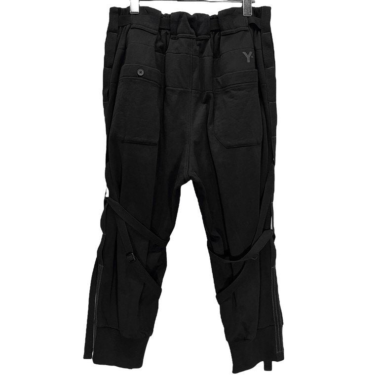 Y-3 19SS BONDAGE PARACHUTE PANTS コットンスウェットボンテージパラシュートパンツ 裾リブジップ ロゴ DY7169 Yohji Yamamoto Pour Homme adidas ヨウジヤマモトプールオム アディダス ワイスリー メンズ