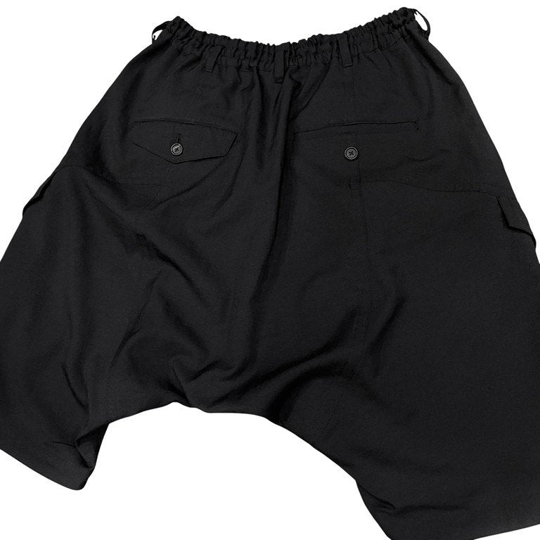S'YTE Yohji Yamamoto SHIWANOARU P/E STRETCH TWILL SWITCHING SEAM POCKET 6-QUARTER-LENGTH SAROUEL PANTS ストレッチポリエステルツイルサルエルカーゴハーフパンツ サイト ヨウジヤマモト メンズ レディース ユニセックス