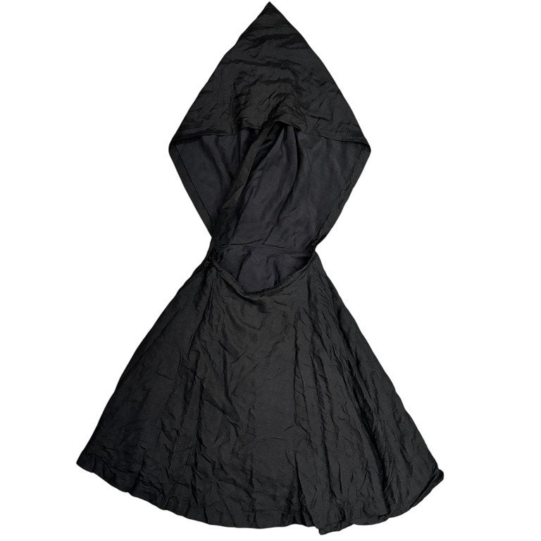 COMME des GARCONS NOIR 総シルクキルティングステッチケープカシュクールワンピース Archive 80s 90s 刺繍 ドレス スカート コムデギャルソン ノワール ノアール レディース