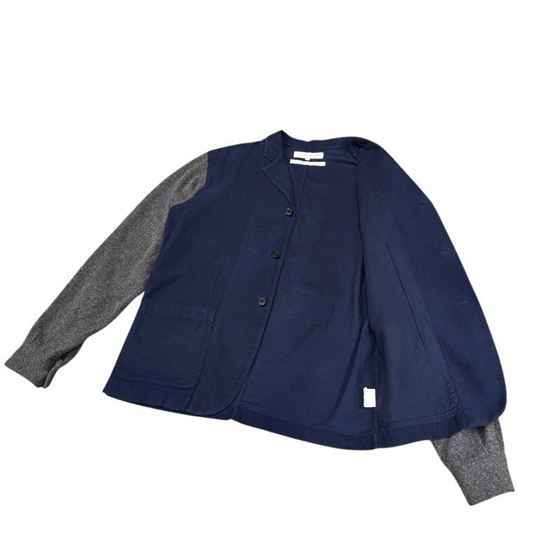 COMME des GARCONS SHIRT コットンフランネル袖ニット切替ツートーンシャツジャケット バイカラー ブルゾン コート アウター Archive 90s コムデギャルソン メンズ