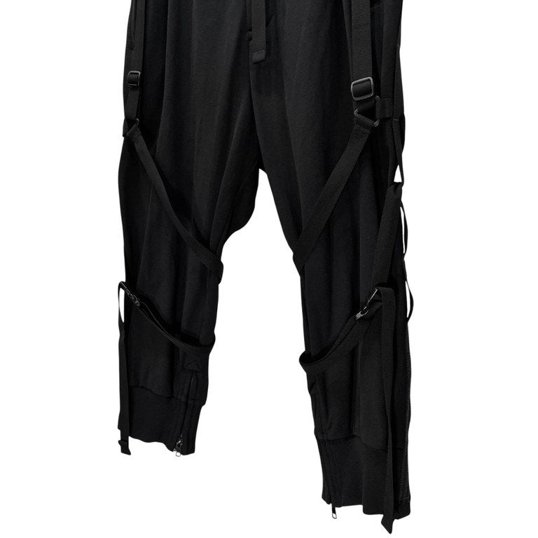 Y-3 19SS BONDAGE PARACHUTE PANTS コットンスウェットボンテージパラシュートパンツ 裾リブジップ ロゴ DY7169 Yohji Yamamoto Pour Homme adidas ヨウジヤマモトプールオム アディダス ワイスリー メンズ