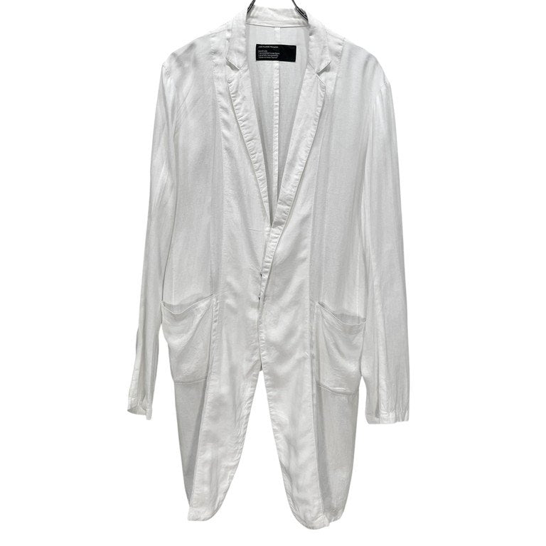 nude:masahikomaruyama ライナージャケット レーヨンリネンガーゼロングフロントスナップボタンジャケット コート ライトアウター ヌード マサヒコマルヤマ