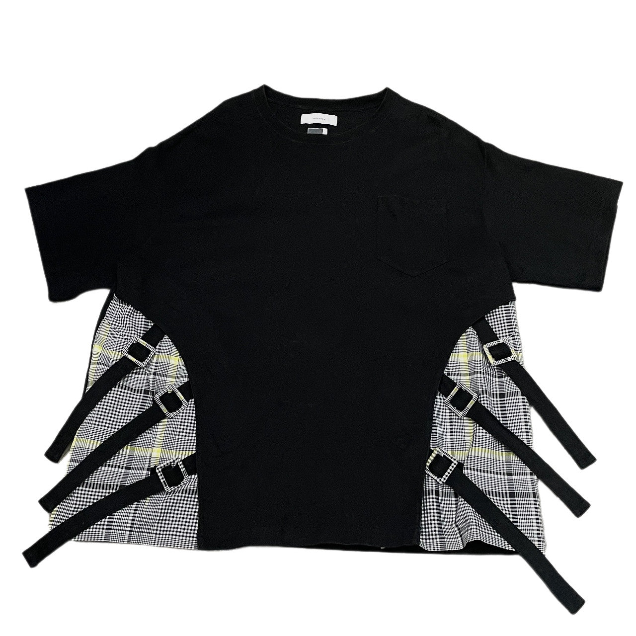 FACETASM 21SS BUCKLE BELT CHECK TOPS バックルベルトチェックレイヤードTシャツ カットソー Tee T-shirt トップス 定価33,000円 ファセッタズム メンズ