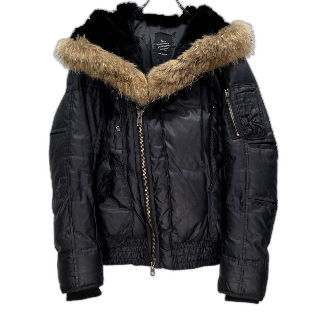 bajra ラビットファーライナーラクーンファーN-2Bダウンジャケット ブルゾン コート アウター ミリタリー バジュラ メンズ