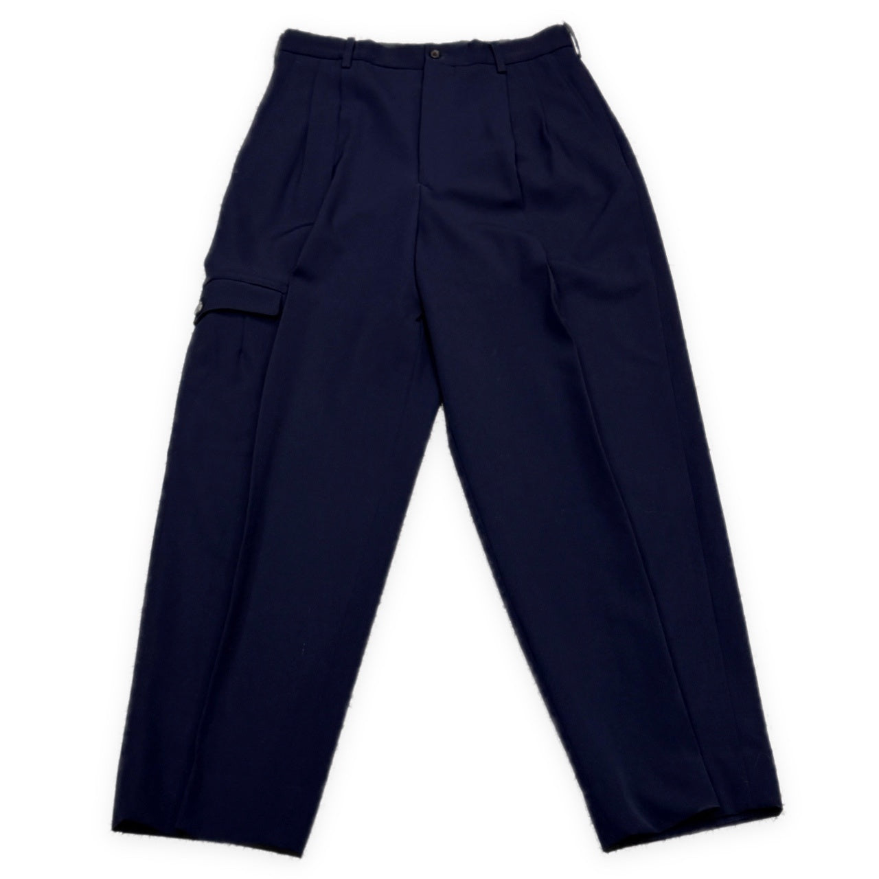 Yohji Yamamoto Pour Homme ウールギャバジンカーゴポケットワイドテーパードパンツ スラックス トラウザーズ Archive 80s 丸文字 ボトムス ヨウジヤマモトプールオム メンズ