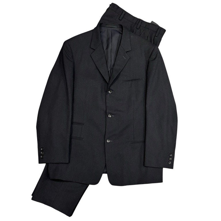 Y's for men ウールストライプセットアップスーツ Archive 3Bテーラードジャケット 2タックパンツ スラックス トラウザーズ Yohji Yamamoto Pour Homme ヨウジヤマモトプールオム ワイズフォーメン メンズ