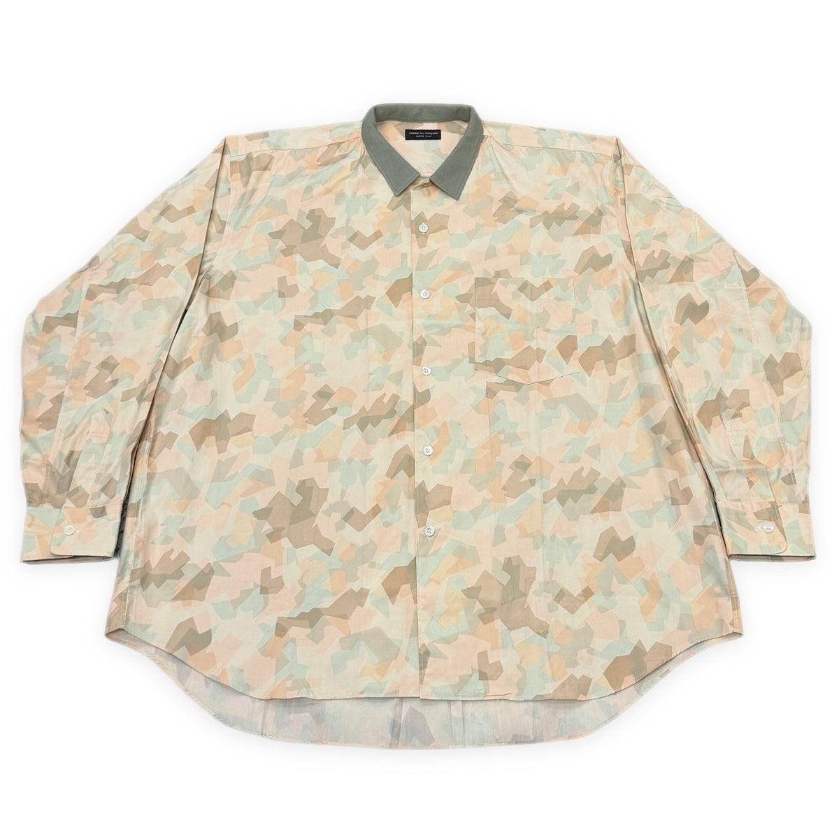 COMME des GARCONS HOMME PLUS 90AW デジタルカモフラージュ柄襟切り替えオープンカラーシャツ ブラウス トップス デジカモ 迷彩 総柄 開襟 Archive 90s コムデギャルソンオムプリュス メンズ