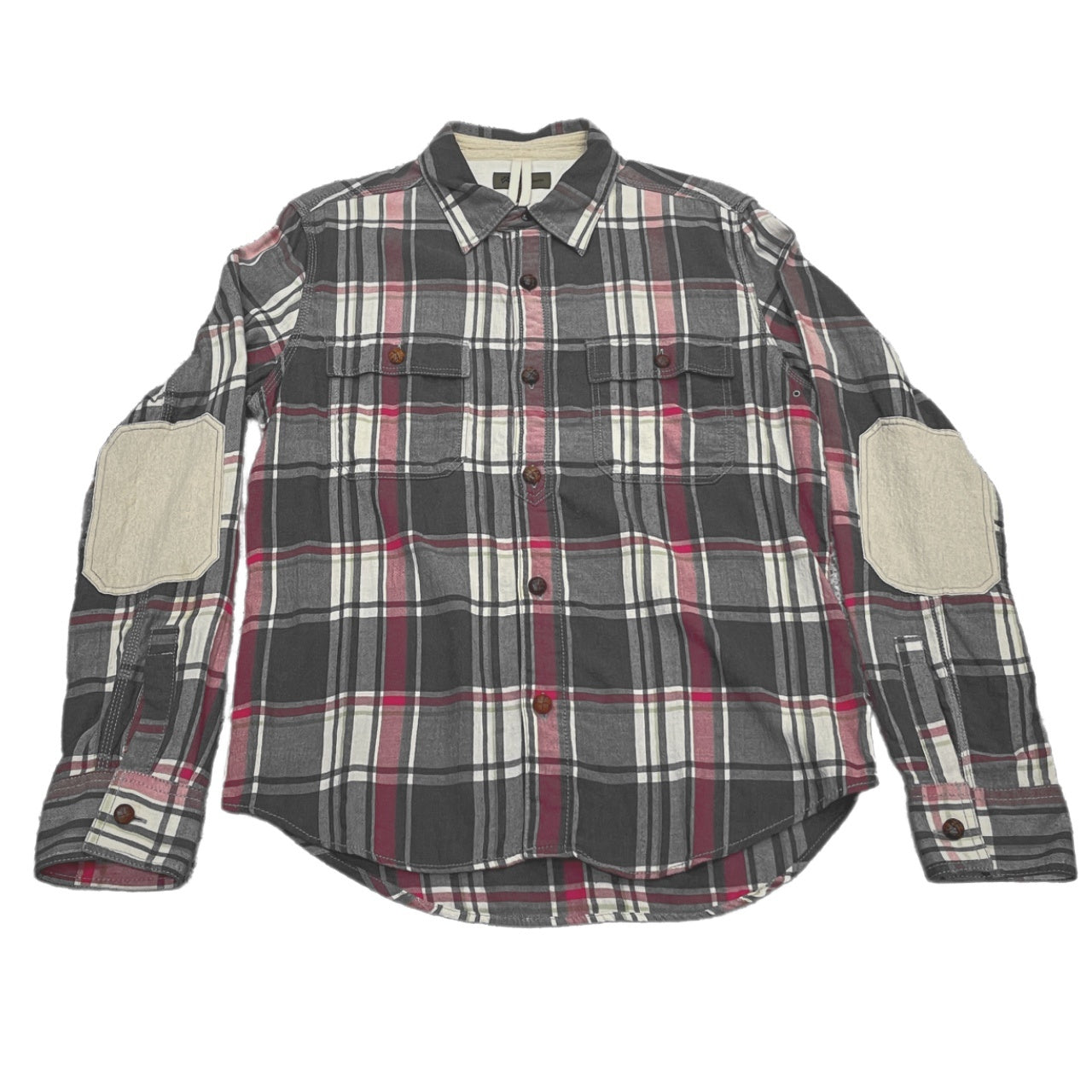Nigel Cabourn チェックフランネルレザーくるみボタンエルボーパッチシャツ ブラウス トップス ナイジェルケーボン メンズ