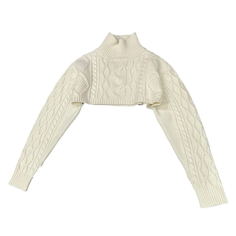 Y's TAKESHI KOSAKA ケーブル編みハイネックショートニットセーター フィッシャーマン トップス Yohji Yamamoto Femme ワイズ ヨウジヤマモトファム レディース