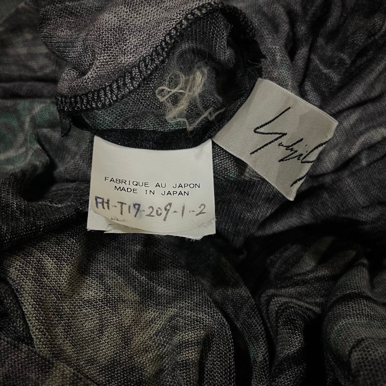 Yohji Yamamoto Femme 21AW フラワースカルパターンニットスカート ウエストゴム ドローストリング イージー ボトムス パンツ 総柄 花 髑髏 ヨウジヤマモトファム レディース