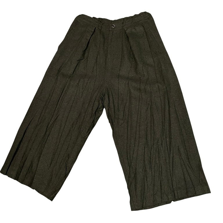 Y's 18AW ウールフランネルプリーツ加工イージーワイドパンツ ボトムス シワ加工 LOOK3 Archive Yohji Yamamoto Femme ワイズ ヨウジヤマモトファム レディース
