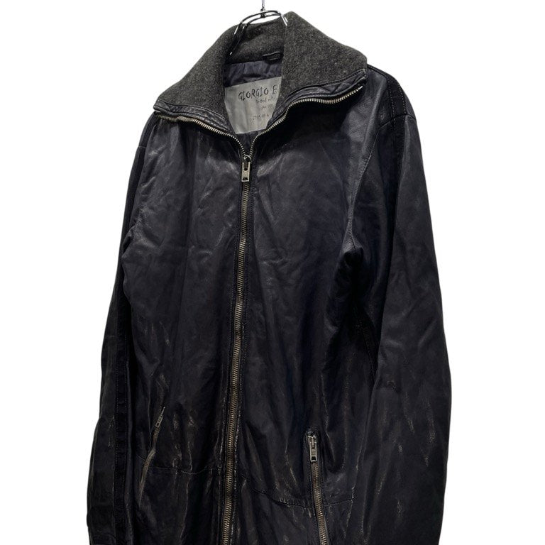 GIORGIO BRATO Limited edition Art.001 ITEM #4 ベビーラムレザー総シルクライニングジップアップレザーコート ジャケット ブルゾン アウター 限定 ジョルジオブラット メンズ