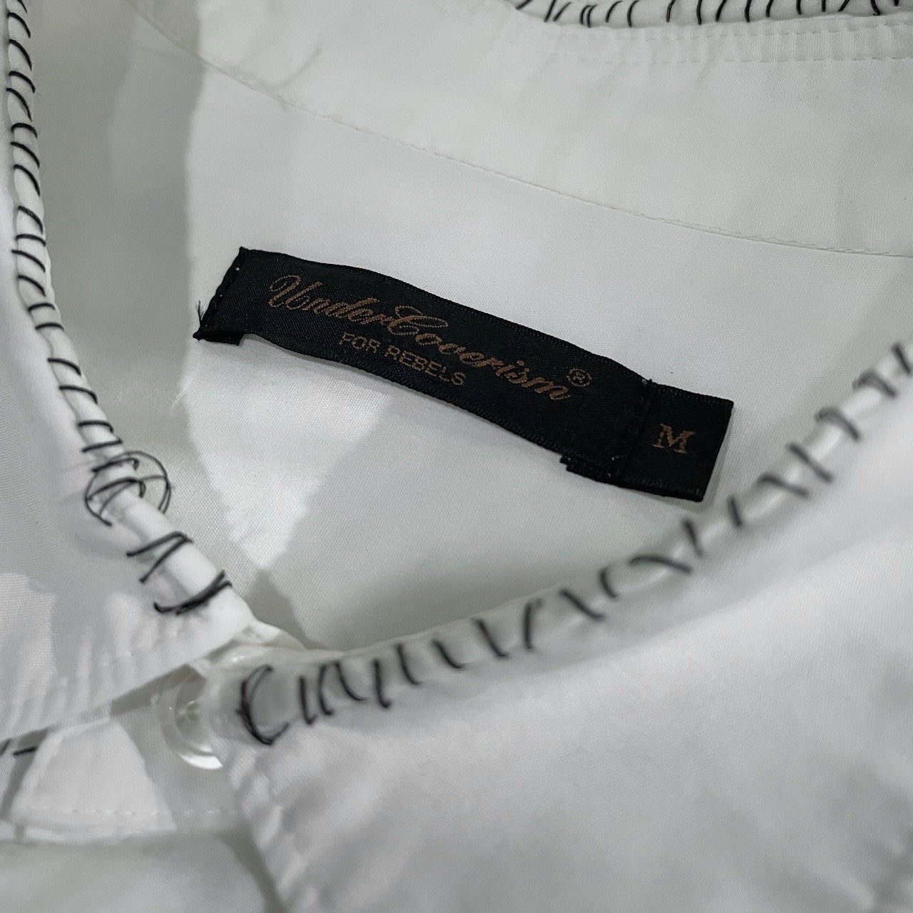 UNDERCOVERISM 03SS 瘡蓋デザイン手刺繍ステッチプリントシャツ クラスト Archive scab期 名作 ブラウス トップス U217 アンダーカバー メンズ