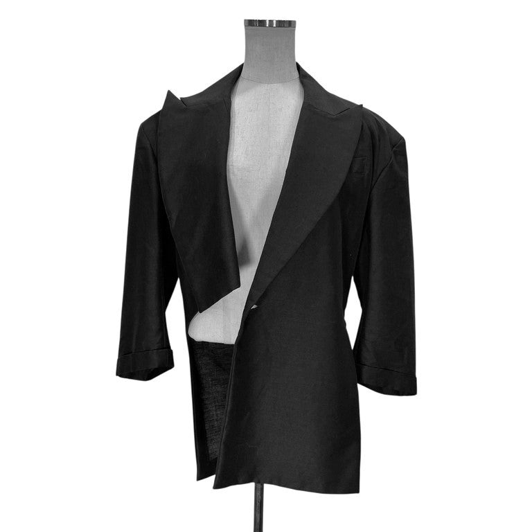 Yohji Yamamoto Femme 01SS ピークドラペル変形カットアシンメトリー1Bテーラードジャケット Archive ブレザー ブルゾン コート アウター ヨウジヤマモトファム レディース