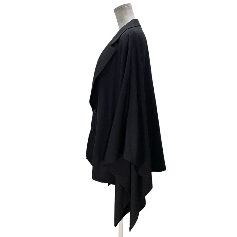 LIMI feu 24AW ウールギャバジン着物フレアスリーブジャケット テーラード ブルゾン コート アウター ポンチョ マント Yohji Yamamoto Femme リミフゥ ヨウジヤマモト レディース