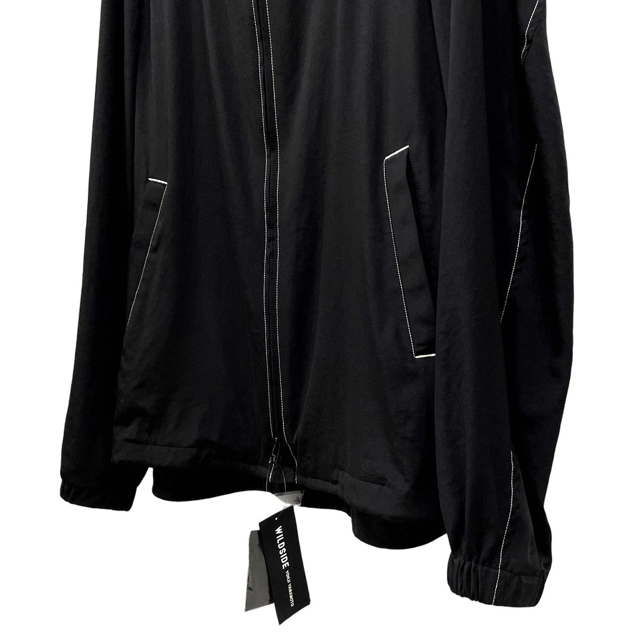 WILDSIDE Yohji Yamamoto 25AW Ta/Pe Crepe de Chine Shell Parka トリアセテートポリエステルクレープデシンハイネックダブルジップブルゾン ジャケット コート アウター 定価61,600円 ワイルドサイド ヨウジヤマモト