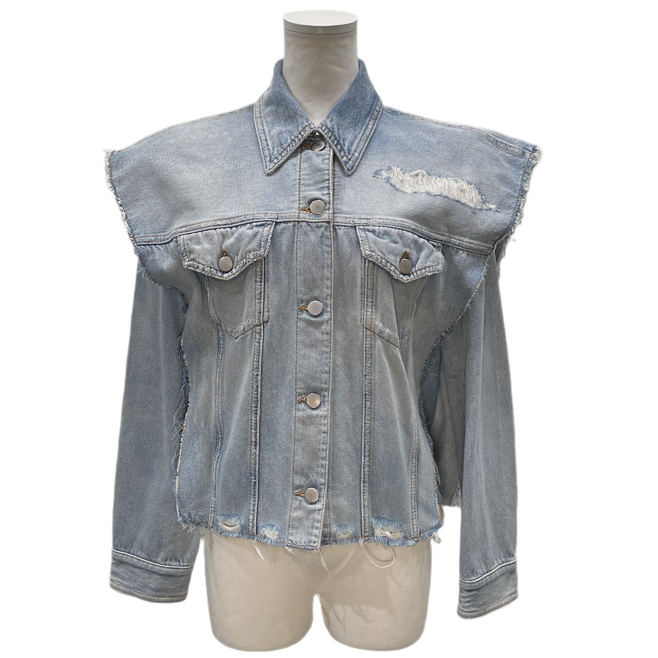 MM6 Maison Margiela 17SS 袖着脱カットオフデニムジャケット ベスト ノースリーブ アウター エムエムシックス メゾンマルジェラ レディース