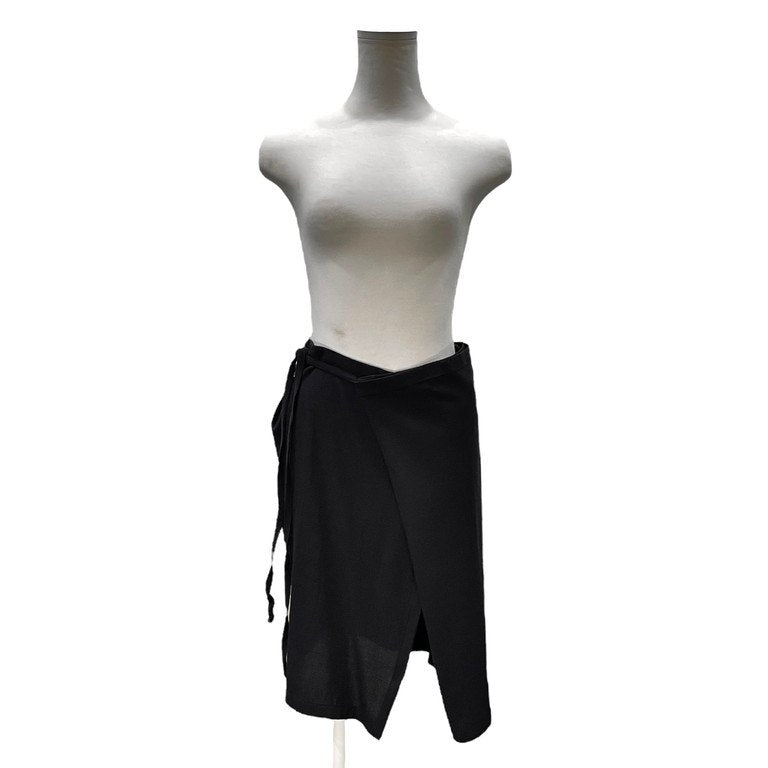 ANN DEMEULEMEESTER ストレッチウールジャージージップアップレイヤード巻きスカート ボトムス パンツ Archive アンドゥムルメステール レディース