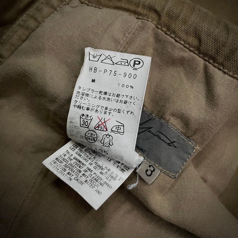 Yohji Yamamoto Pour Homme 12SS コットン製品染めライトキャンバスドローストリングワイドイージーパンツ ボトムス テーパード ヨウジヤマモトプールオム メンズ