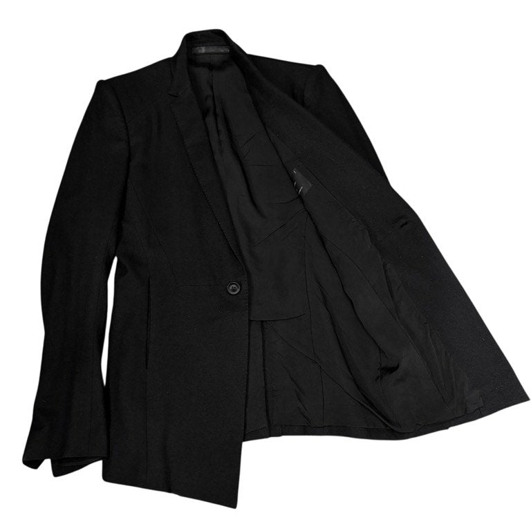 JULIUS 13AW シュリンクウール&メルトン1Bナローラペルテーラードジャケット crack; ブルゾン コート アウター ユリウス メンズ