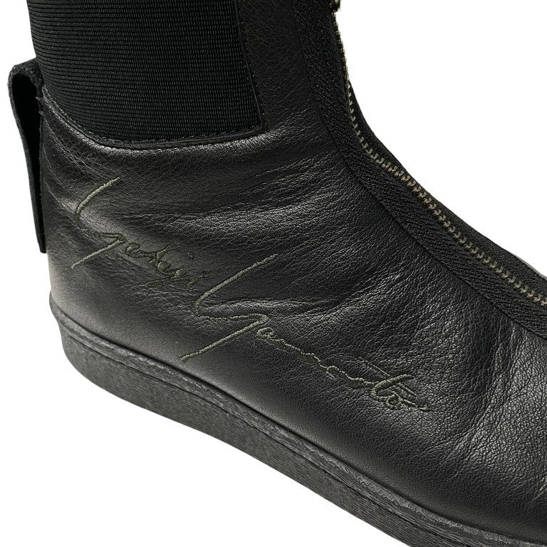 Yohji Yamamoto x adidas YY 80’s LOGO SUPERSTAR オールド丸文字ロゴ刺繍ソフトレザーフロントジップハイカットスニーカー シューズ 靴 クツ ブーツ 定価62,640円 ヨウジヤマモト アディダス メンズ