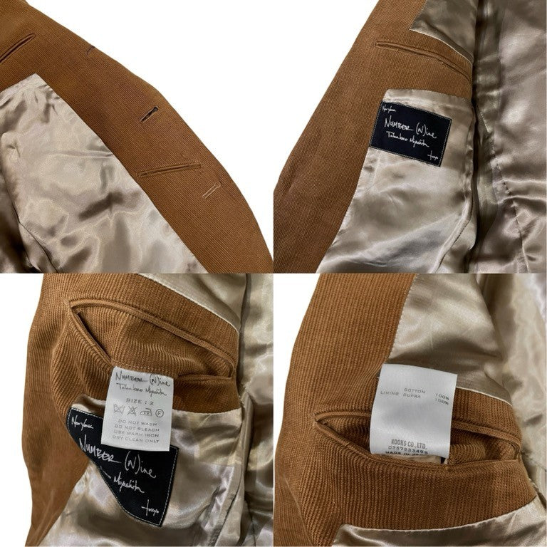NUMBER (N)INE 1Bコーデェロイナローテーラードジャケット アウター ブレザー コンケープドショルダー Archive ナンバーナイン 本人期 宮下貴裕 メンズ