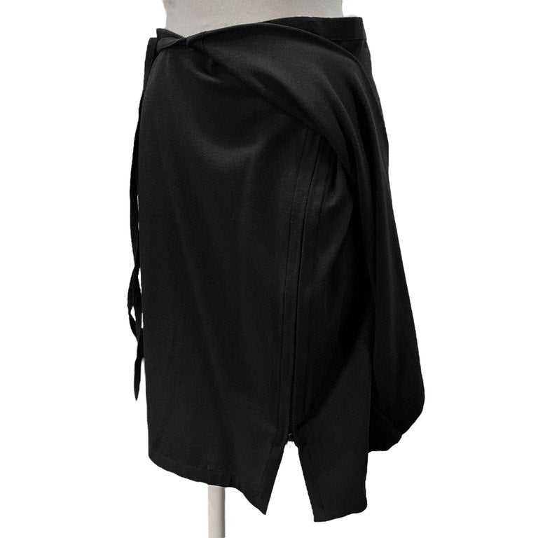 ANN DEMEULEMEESTER ストレッチウールジャージージップアップレイヤード巻きスカート ボトムス パンツ Archive アンドゥムルメステール レディース