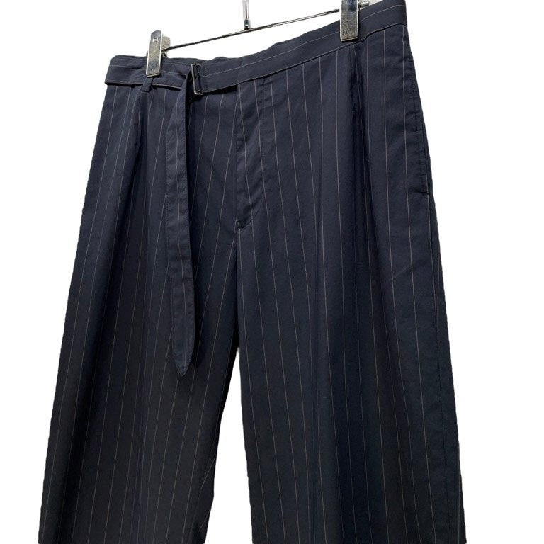 AURALEE 21SS FINX NYLON STRETCH WIDE SLACKS フィンクスコットンナイロンストレッチベルテッドストライプワイドスラックス ベルト パンツ ボトムス 定価39,600円 A21SP02FN オーラリー メンズ