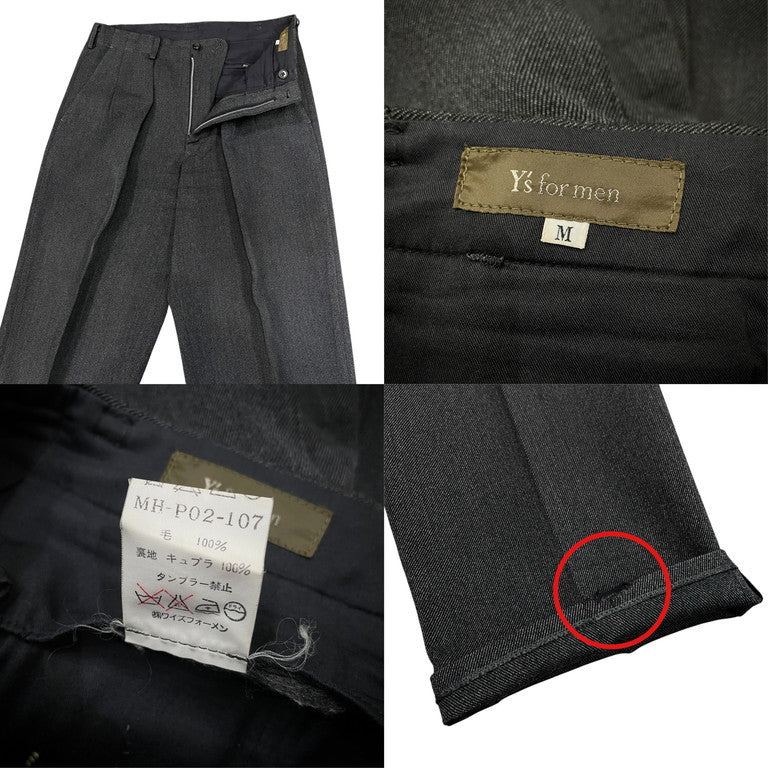 Y's for men ウールサージセットアップスーツ Archive 90s 4Bテーラードジャケット 2タックパンツ スラックス トラウザーズ ごま塩 Yohji Yamamoto Pour Homme ヨウジヤマモトプールオム ワイズフォーメン メンズ