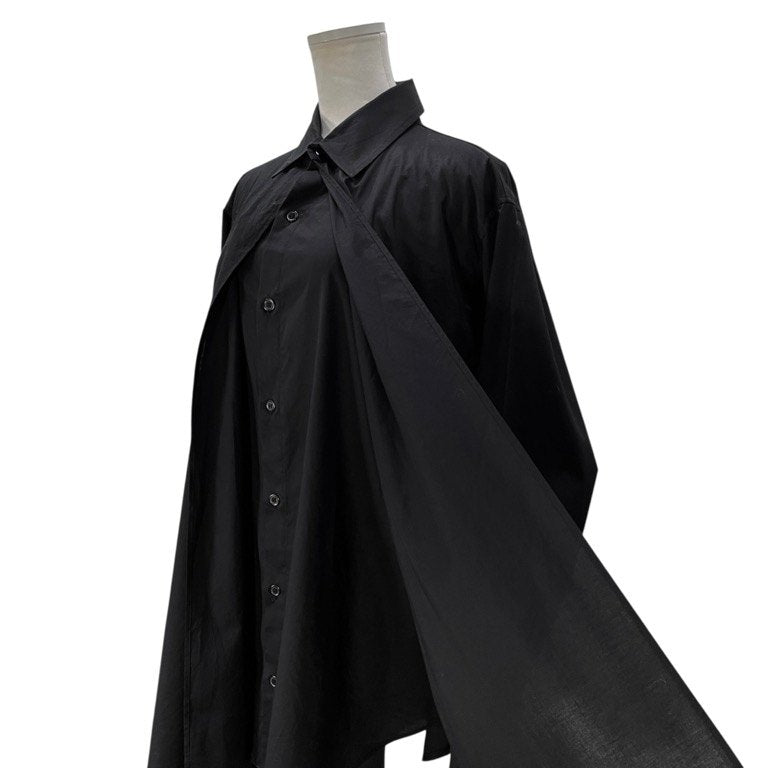 Yohji Yamamoto collections 22AW LAWN LONG DRESS SHIRT コットンローンフロントレイヤードロングシャツ ブラウス トップス Femme ヨウジヤマモトファム レディース
