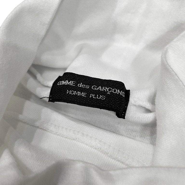 COMME des GARCONS HOMME PLUS 88AW コットン天竺ホワイトハイネック袖リブカットソー Tシャツ Tee T-shirt トップス Archive 80s コムデギャルソンオムプリュス メンズ