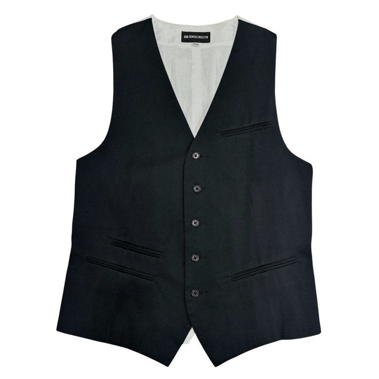 ANN DEMEULEMEESTER 08SS ダブルバックベルト5Bロングベスト ジレ ノースリーブ ジャケット トップス アウター アンドゥムルメステール メンズ