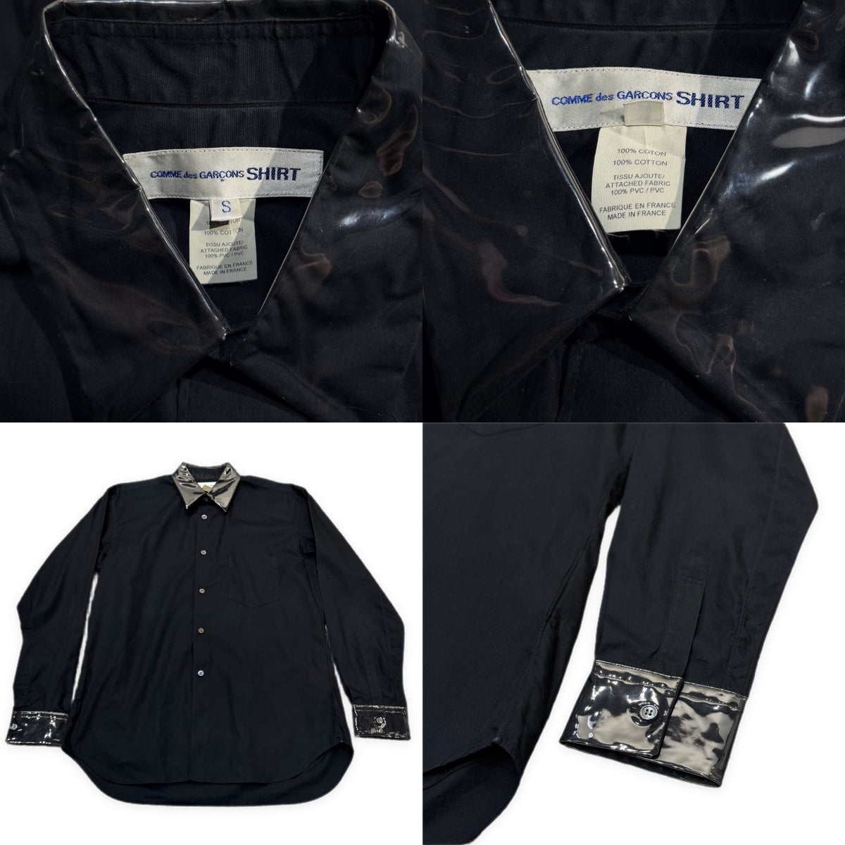COMME des GARCONS SHIRT 06AW PVCカラーカフスシャツ ブラウス トップス ビニール Archive コムデギャルソン メンズ