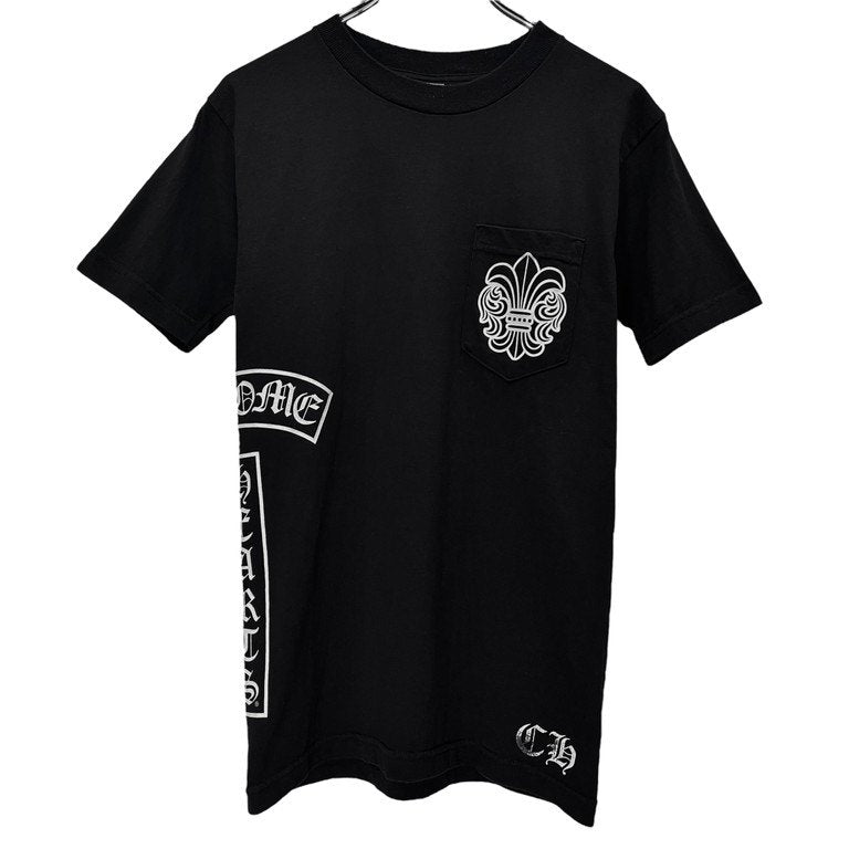 CHROME HEARTS ロゴプリントクルーネックポケットTシャツ Tee T-shirt カットソー スクロールラベル BSフレア CH トップス クロムハーツ メンズ レディース ユニセックス